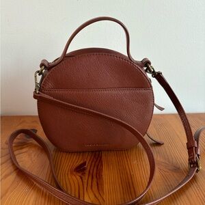 Lucky Brand genuine brown round leather crossbody bag